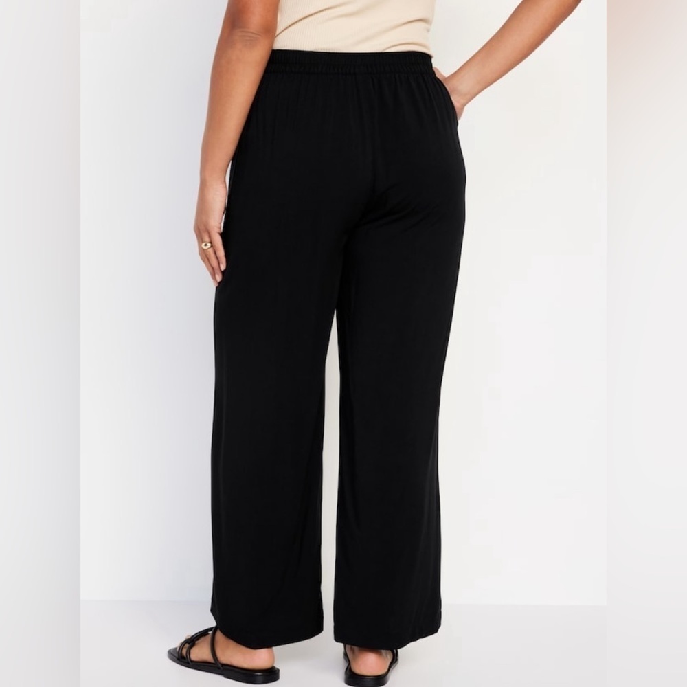 NWT! Old Navy Black High-Waisted Playa Soft-Spun Wide-Leg Pants 🛝 - Picture 6 of 10